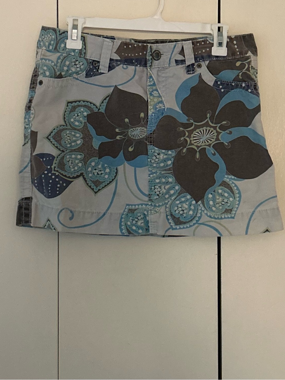 GAP Floral zip front Mini Skirt pockets 6